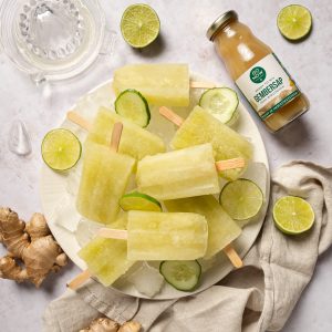 glaces à l'eau avec tête de gingembre