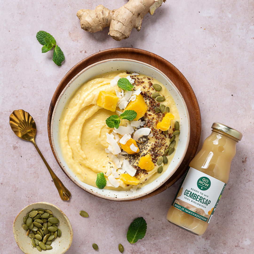 Mango Gember Smoothiebowl Recept