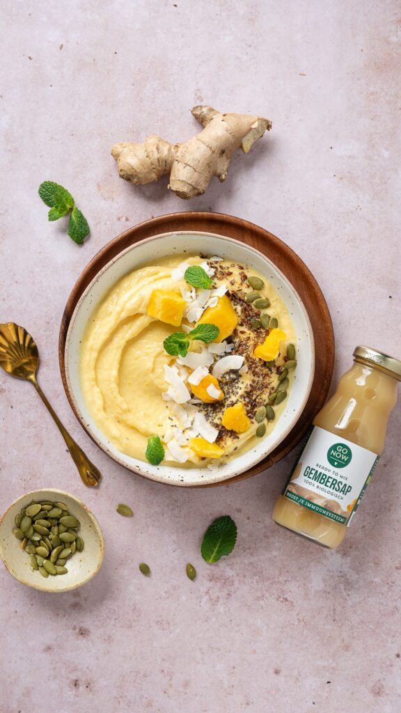 Mango Gember Smoothiebowl Recept